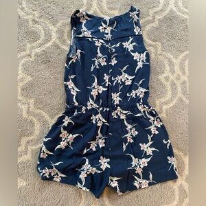 Lucky Brand Navy Floral Shorts Romper